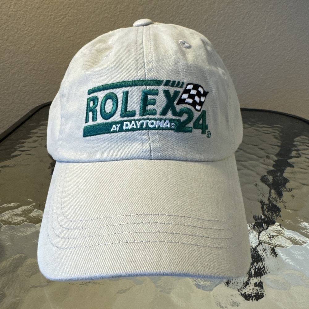 Rolex at Daytona 24 Hat Cap Tan Beige Strapback Hat NASCAR Rare Watches New